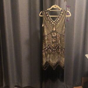 Glam up sparkle for holidays/ special occasion. Vintage Gatsby-inspired dress